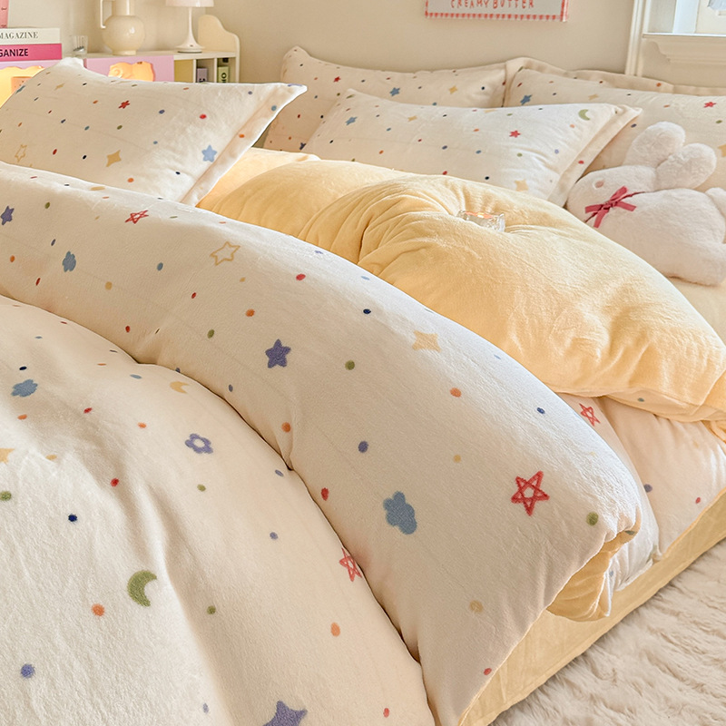 2025 nuevo edredón de seda de leche de una sola pieza de invierno cálido coral 150x200x230 edredón