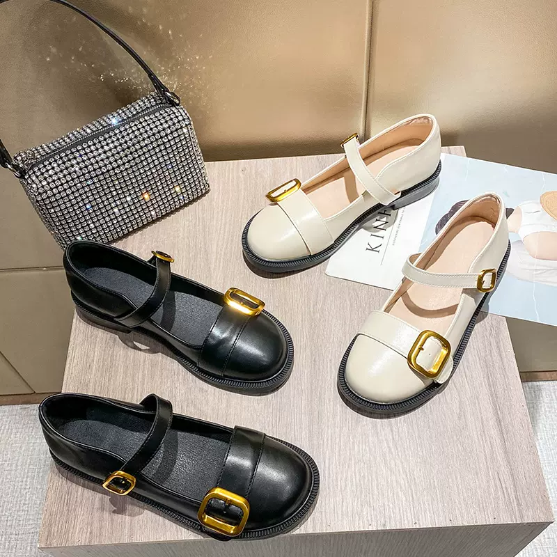 单鞋女2025年JK小皮鞋女平底新款春秋法式圆头乐福鞋复古玛丽珍鞋