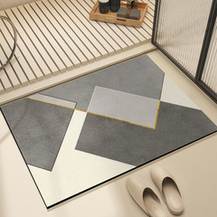 現代簡約硅藻泥地墊家用浴室防滑地墊衛生間進門可裁剪吸水腳墊