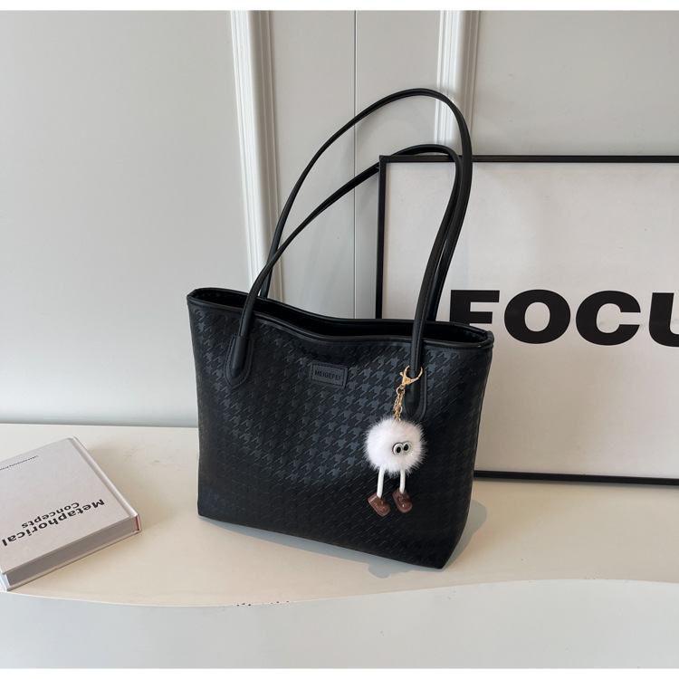 Túi tote nữ cỡ lớn đeo vai đi làm, sức chứa cao cấp — Màu đen chi tiết 6