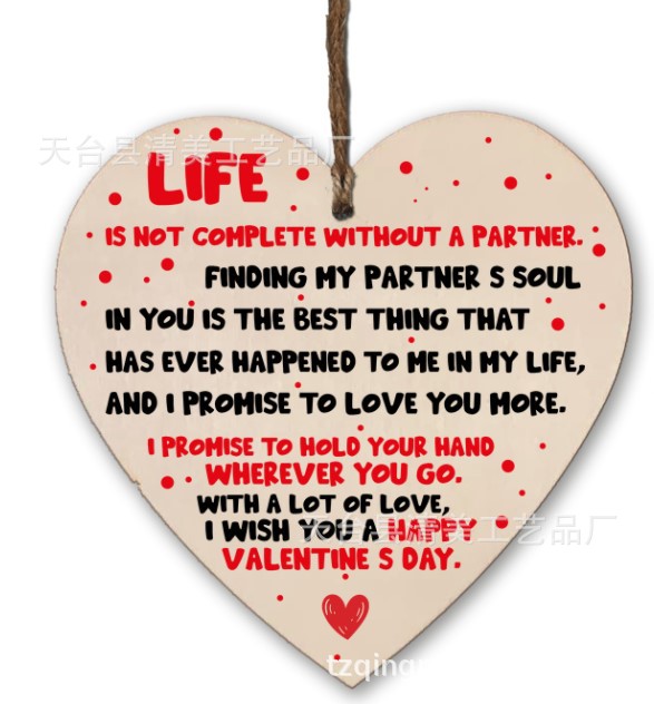 Colgante de pieza de madera de amor estilo amor 1 paquete