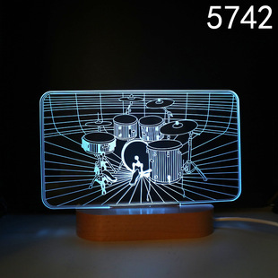 �E�A��ľ���� ���ӹ������˵�����ϵ�п羳����3DСҹ��LEDС̨��