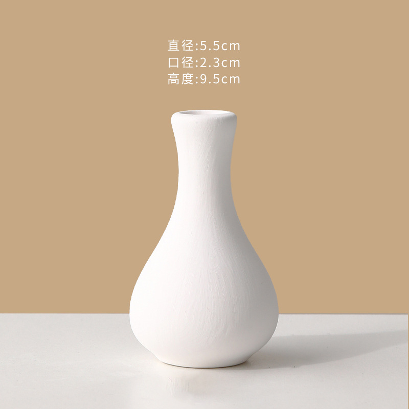 Jarrón de cerámica en blanco simple bricolaje blanco embrión bajo vidriado pintura de color sin yeso pintura de la mano de los niños de cerámica en blanco liso envío gratuito