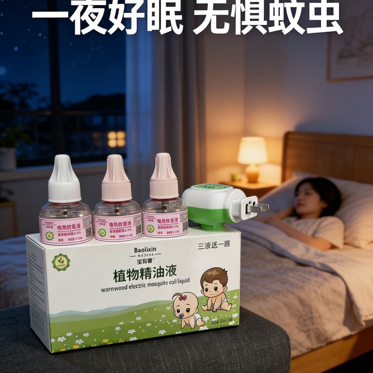 Baolixin Mugwort Electric Mosquito Repellent Liquid Household Plug-In Mosquito Repellent Set Odorless Baby Mosquito Killer Supplement for Pregnant Women