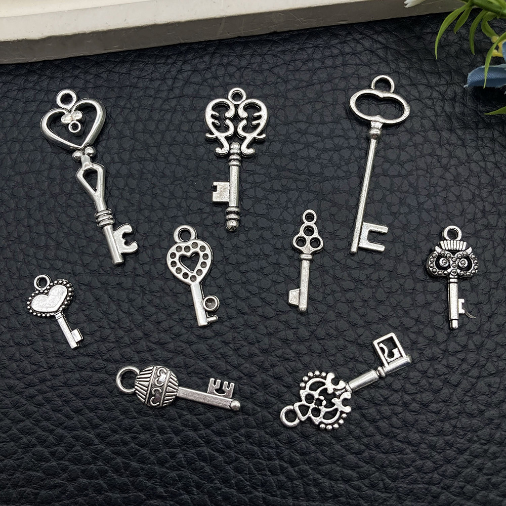 混22款爱心小钥匙合金饰品配件手链项链吊坠手工diy耳饰挂件材料详情10