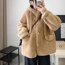 羊羔绒外套女秋冬时尚新款颗粒绒羊羔毛皮毛一体中长款呢大衣松潮