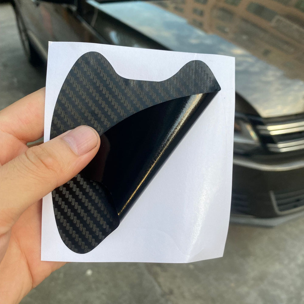 EBAY manija del coche de la muñeca etiqueta engomada del coche resistente a los arañazos 4 piezas fibra de carbono manija de la puerta etiqueta engomada del coche película protectora transfronteriza image 5