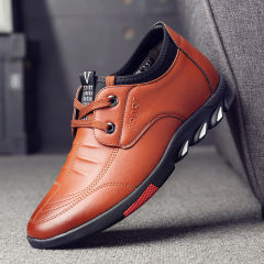 Men's Spring Jelly Shoes Trendy One-Piece Flat Comfort Student Shoes Korean Style Leisure Leather Shoes Wholesale Male