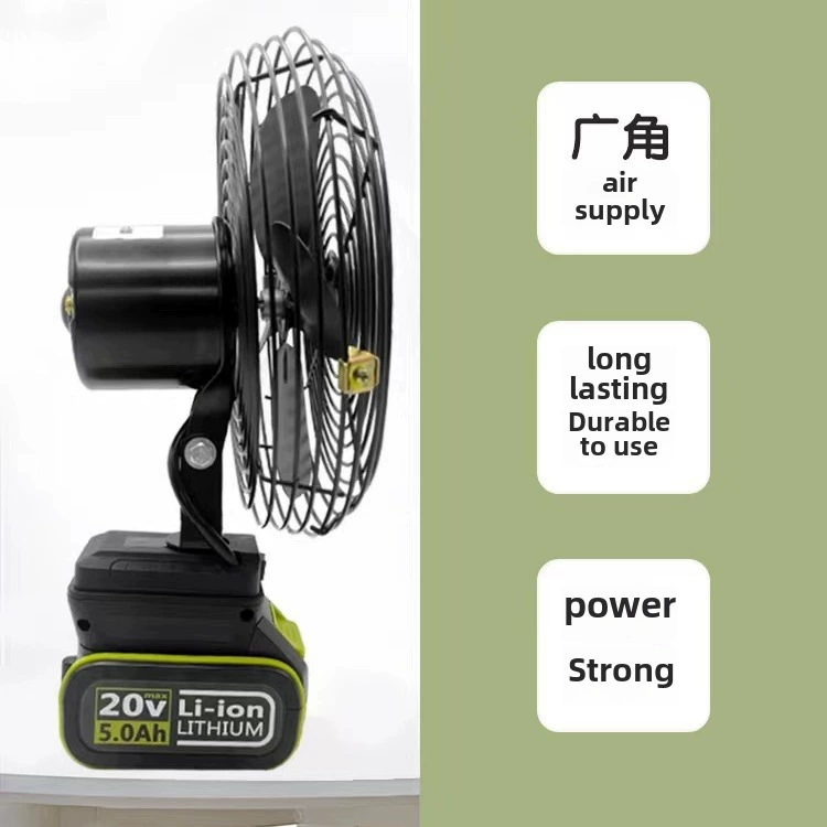 Lithium battery, automatic air fan for camping, 8inch