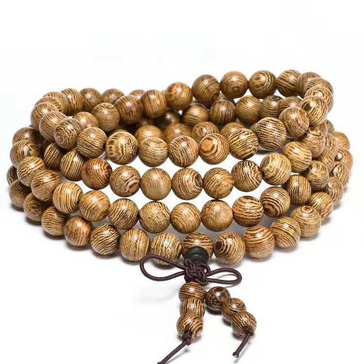 厂家批发108颗鸡翅木佛珠手串 6厘檀木情侣结缘手链 木质工艺饰品|ms
