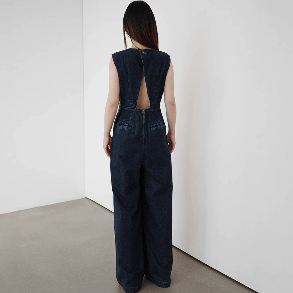 Сухой журавль весна и лето новый японский ленивый и расслабляющий джинсовые комбинезоны без спинки повседневные модные брюки с высокой талией