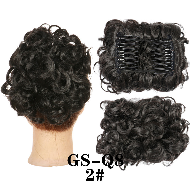 Transfronterizos europeos y estadounidenses rizos brotes de cabello al por mayor mujeres rizos ondas chinas retro flores brotes de caballo cabello de pino peluca