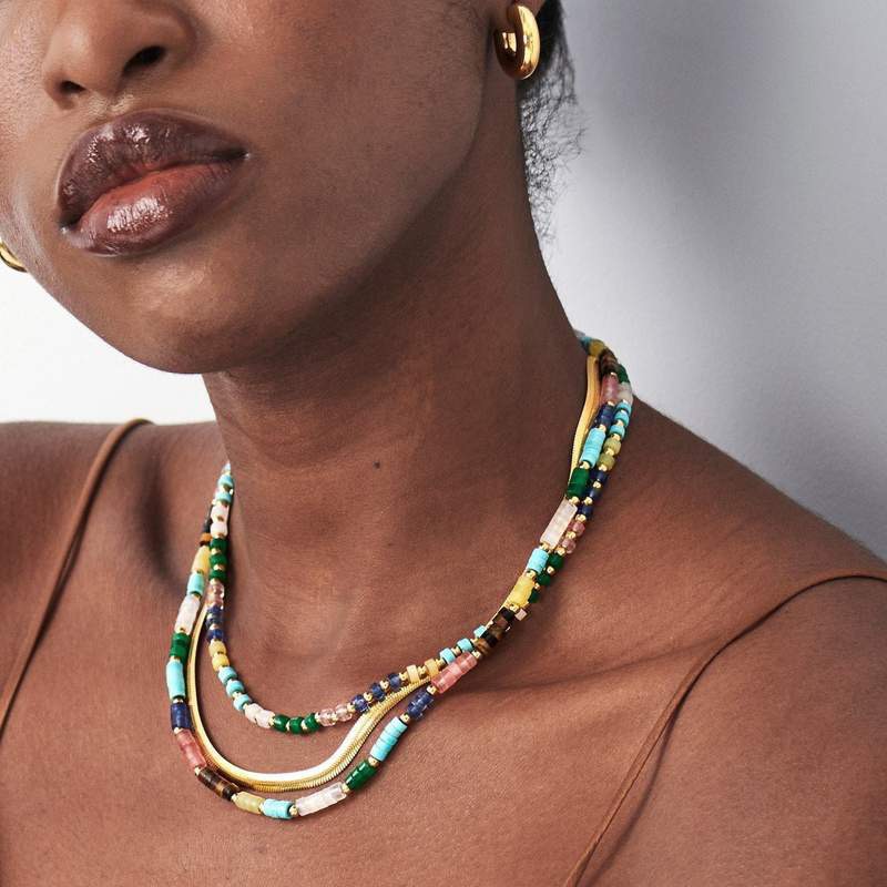 1 Piece Quantity natural stone Material Geometric Pattern Ig Style Geometric Natural Stone Necklace In Bulk