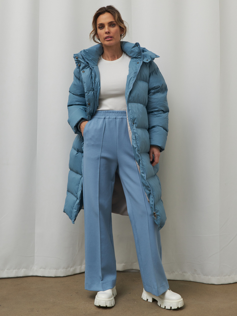 Dames lange donsjas met capuchon warme winterjas_voghion.com