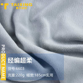 现货220g经编超柔复合底部银狐绒面料 秋冬保暖卫衣布料 绒布