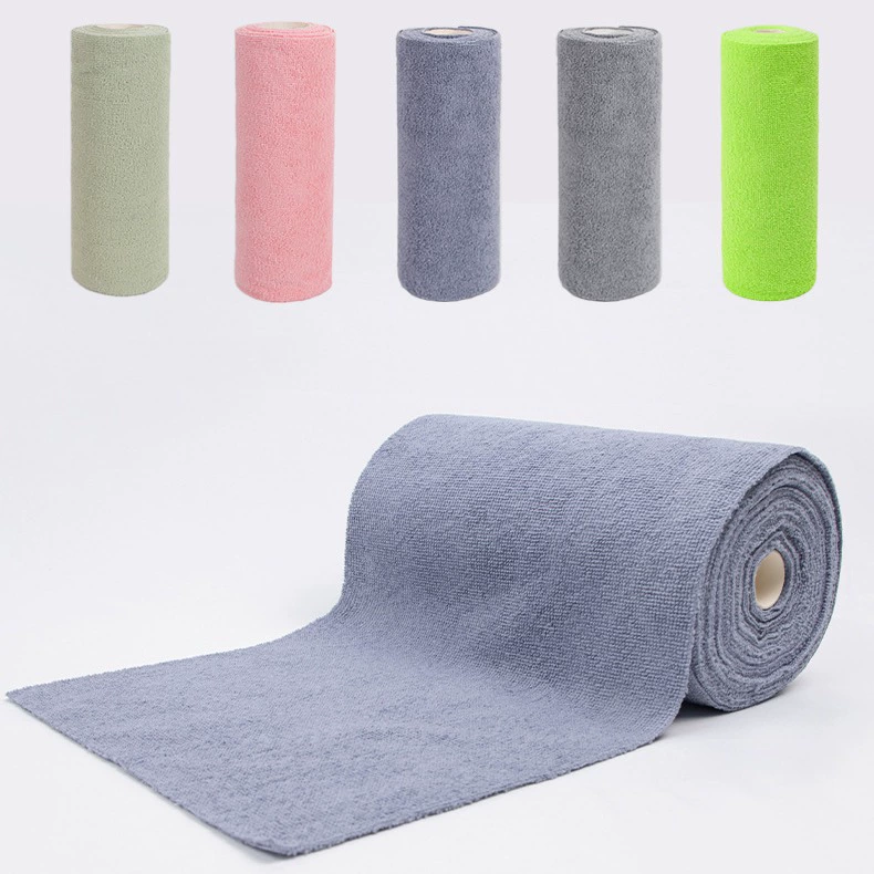 Microfiber Cleaning Cloth Roll, Multi-Color 25×25 cm, 20 Sheets per Roll, Absorbent