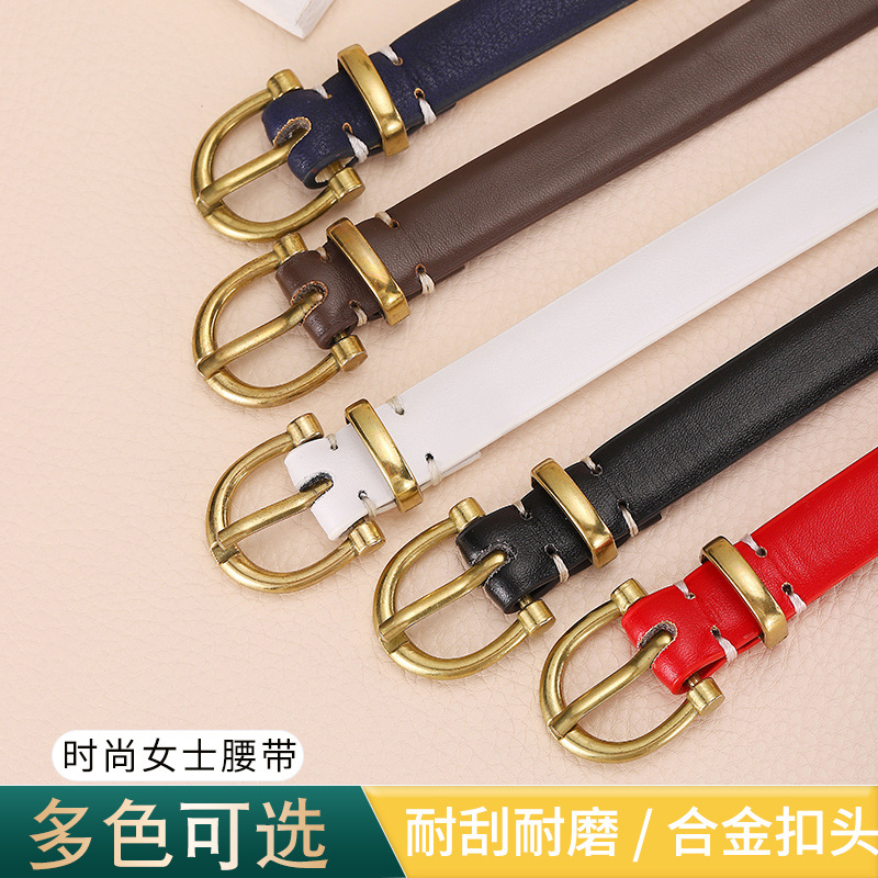 Cinturón moda simple moda de las mujeres 2022 nuevo estilo coreano diseño pin hebilla cabeza todo partido pu cinturón Decoración