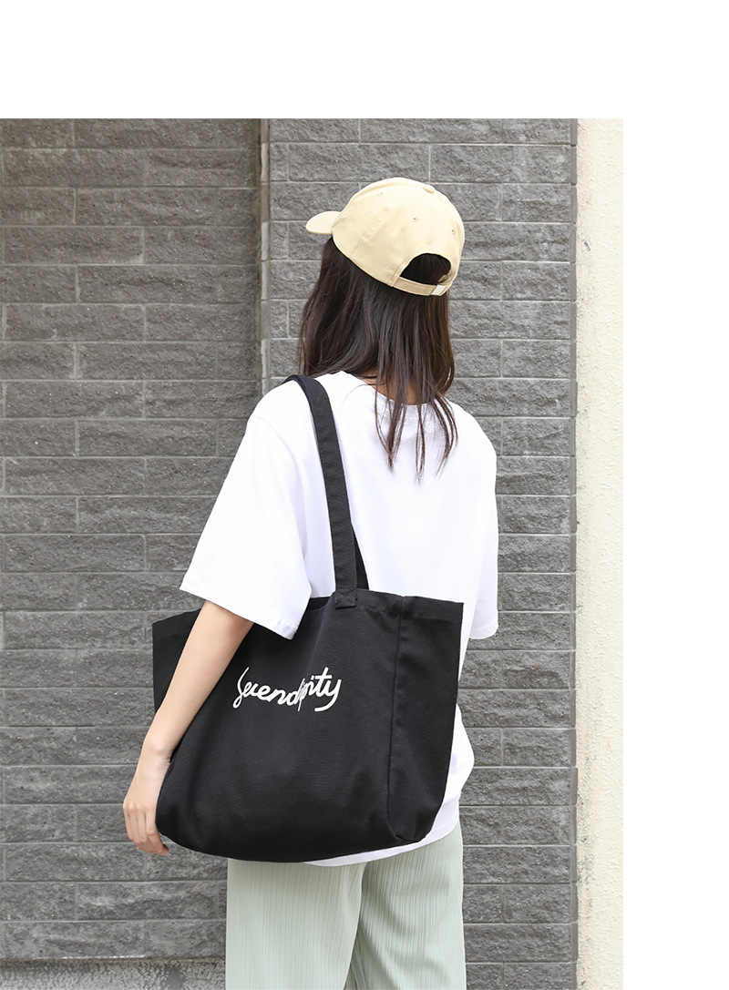 Women's Large Canvas Letter Streetwear Open Canvas Bag display picture 5