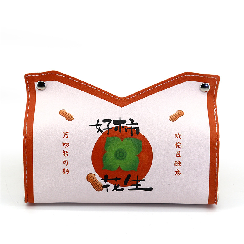 Nueva caja de dibujo de papel de viento de marea nacional, sala de estar para el hogar, almacenamiento de escritorio, caja de dibujo de cuero para automóvil, caja de pañuelos de cuero al por mayor