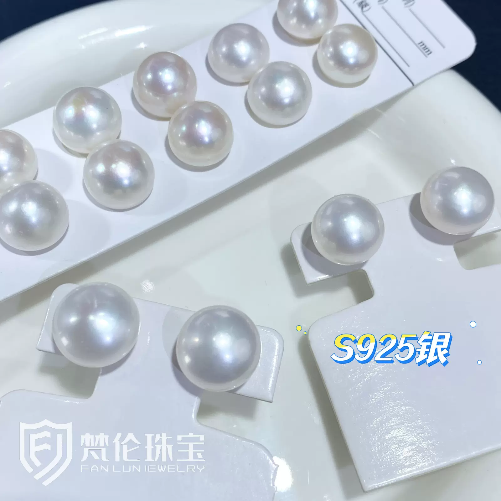 天然珍珠大颗粒面包珠纯银耳针高级感简约馒头珠s925银针女礼物