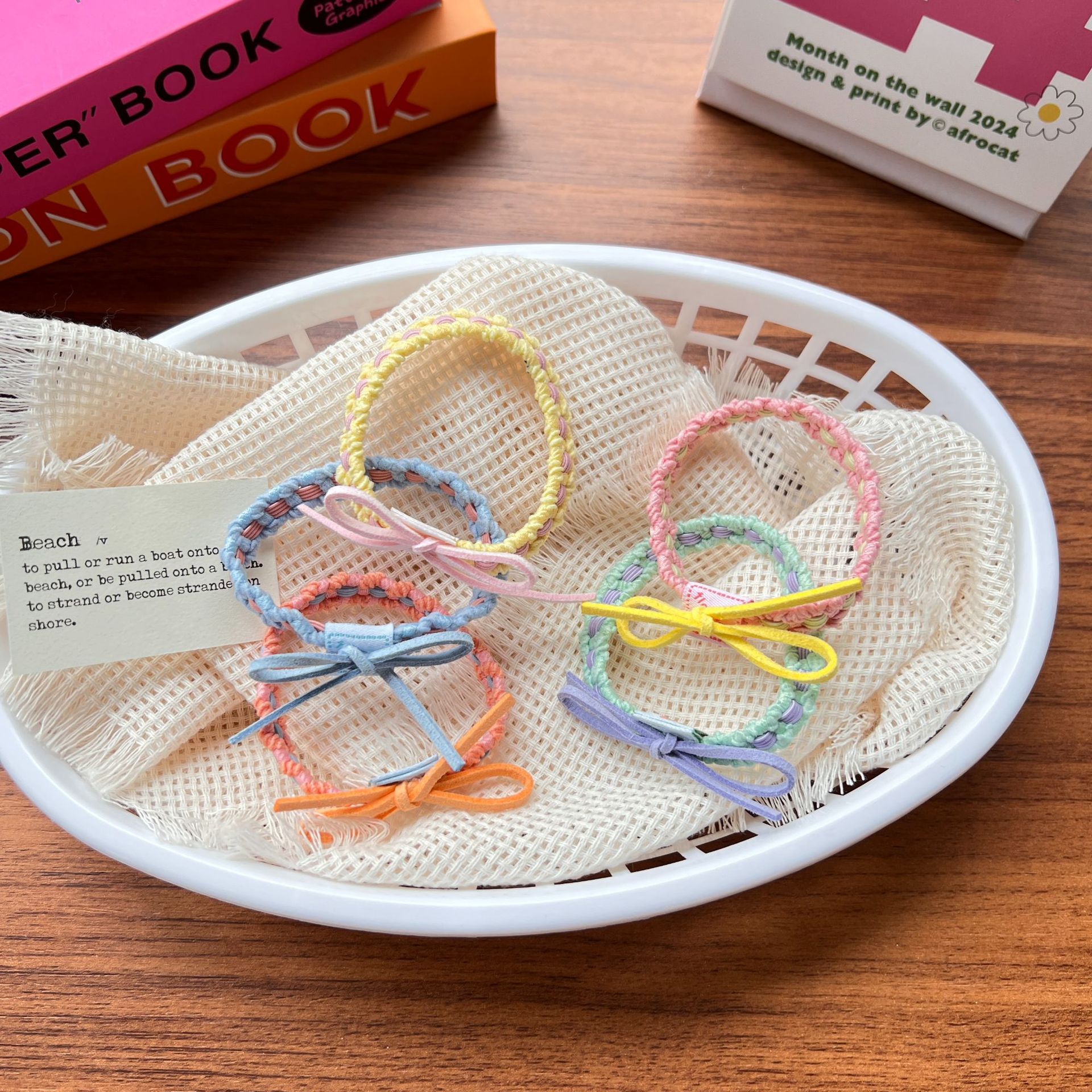 Colorful butterfly knot hair tie, basic versatile braided hair ring, elastic hair tie for tying hair, simple and minimalist girl hair accessory