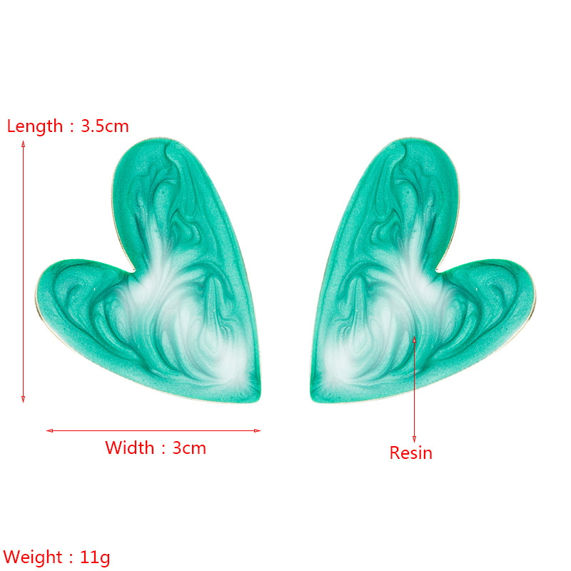 Mode Legierung Tropfen Öl Herzförmige Ohrringe Weibliche Neue Süßigkeiten Farbe Ohrringe display picture 1