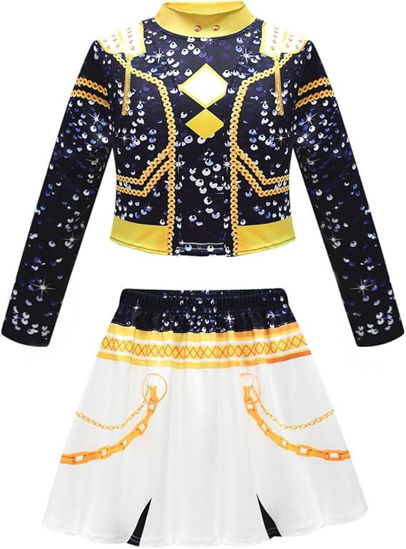 2025亚马逊新款女孩恶魔猎人服装搭配流行歌手3D印花女装童装套装|undefined