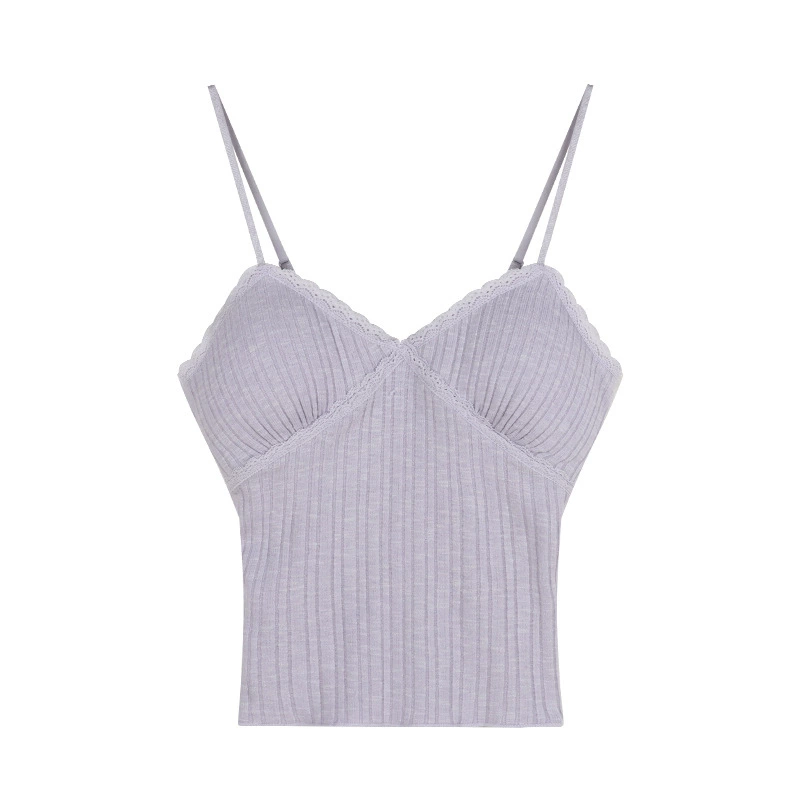 Lace Universal Tank Top with Cups, French Style, Women, One Size (fits 75–120 catties)