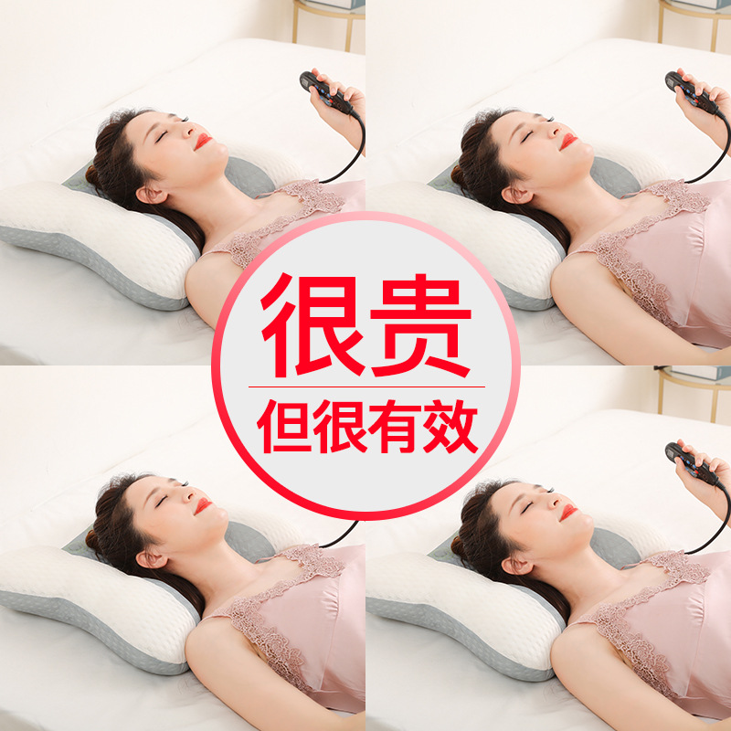 頸椎按摩器家用多功能氣囊牽引護頸電動加熱揉捏頸部腰部按摩枕頭