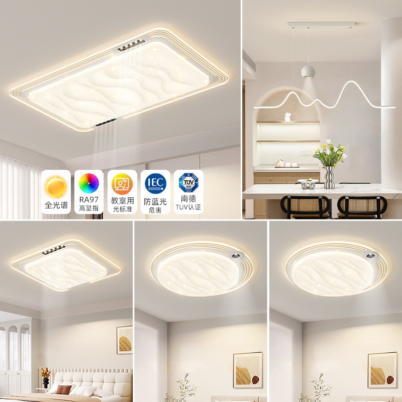 Luz de sala de estar simple y moderna 2025 nuevo estilo de alto nivel de la atmósfera de protección de los ojos lámpara de dormitorio lámpara de techo lámpara Zhongshan