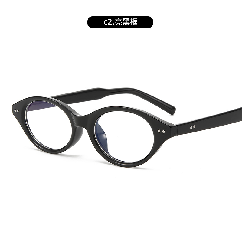 Las nuevas gafas nerd ovaladas anti-luz azul de moda femenina se pueden combinar con miopía, personalidad de moda, gafas planas, monturas de gafas
