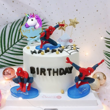 蜘蛛侠7件套摆件 创意蛋糕装饰卡通人偶公仔手办个性烘焙甜品装扮