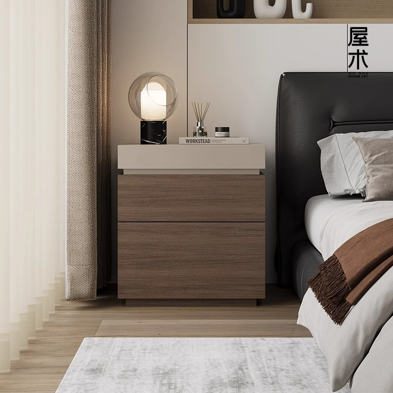 Mesita de noche simple italiana, armario de almacenamiento de rejilla oculta multifuncional para dormitorio, armario de almacenamiento para el hogar, armario de almacenamiento, oculto