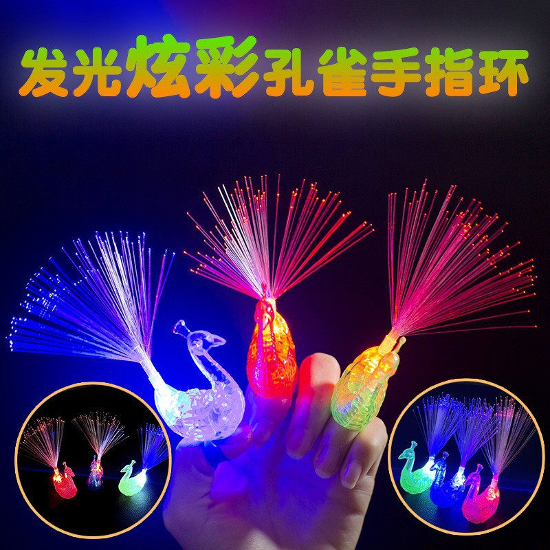 Peacock finger lamp colorful color changing peacock opening screen…