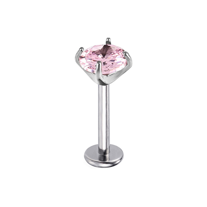 Customized Long Tooth Style G23 Titanium Alloy 5A Zircon Lip Nail F136 Tongue Nail Lip Ornament Ear Nail Piercing Jewelry detail image 8