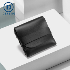 黑色小皮盒卡片式摺疊墨鏡眼鏡盒UP眼鏡包小巧皮革