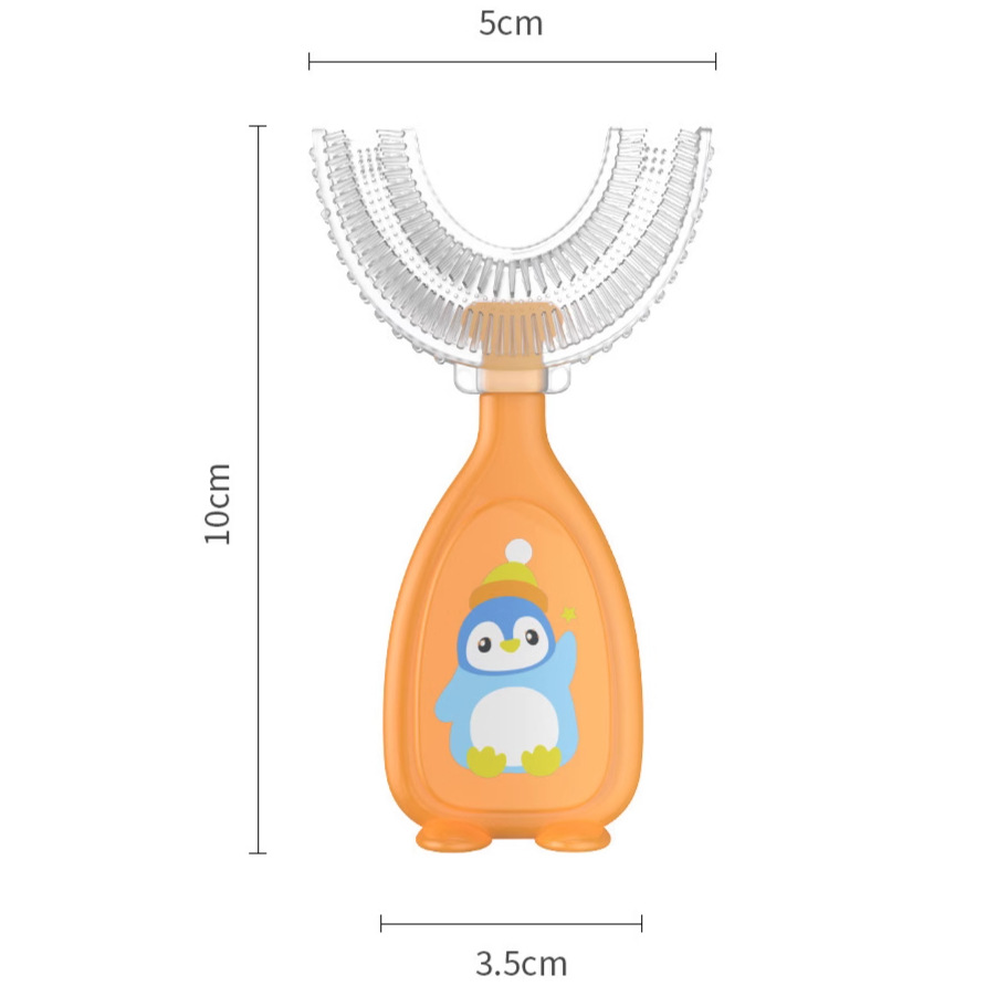 Nuevo cepillo de dientes manual infantil en forma de U cepillo de dientes de silicona bebé bucal limpieza oral conjunto de cepillo de dientes de diez mil cerdas