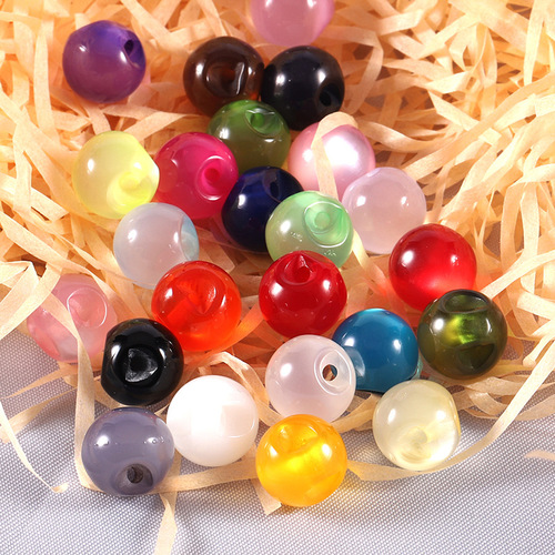 Colorful round qipao buttons, national style imitation jade bead buttons, Hanfu bead buttons, shirt collars, small pearl buttons