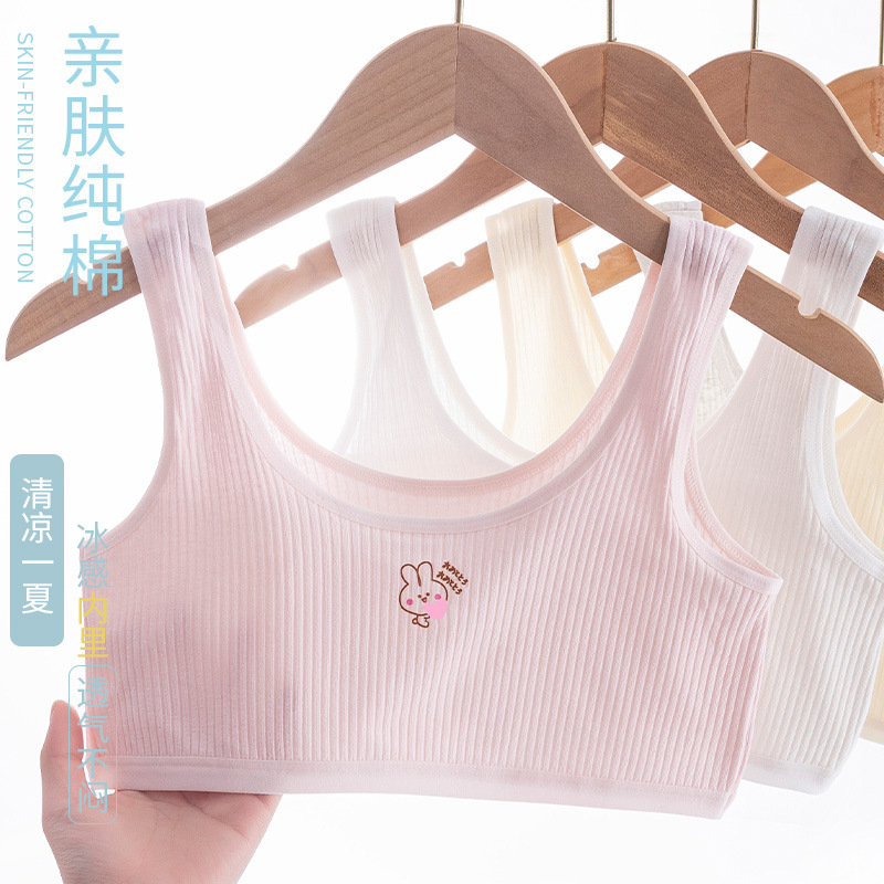 Ropa interior de Niña estudiante de secundaria período de desarrollo juvenil Anti-exposición cómodo chaleco inalámbrico verano Delgado sujetador