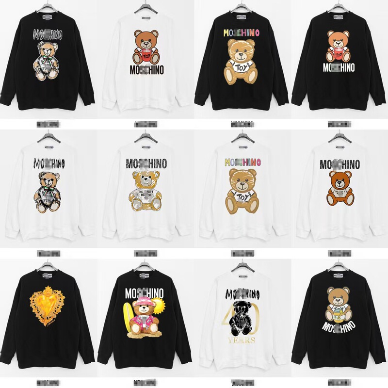Cross-Border New Trendy Brand Mos Correct Version Chino Moschino Bear Loose Casual Long-Sleeved Fashion Sweatshirt