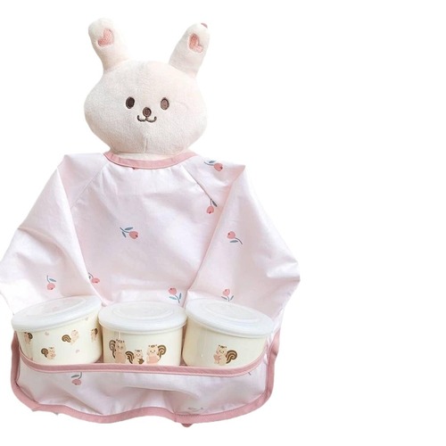 Baby Waterproof TPU Reverse Wearing Bib, Baby Eating Bib, Children's Cover-up, Anti-Dirt Painting Cover-up