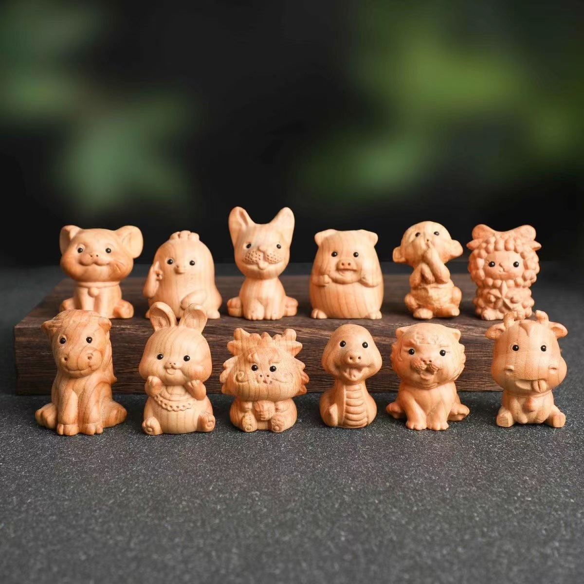 桃木木雕可爱十二生肖木制品鼠牛虎兔龙蛇马羊猴鸡猪狗属相小摆件-阿里巴巴
