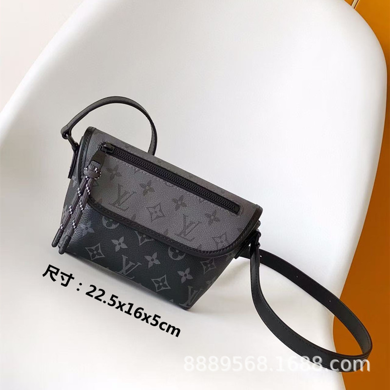 直接供給クロスボーダー m lv メンズバッグレディースバッグブラックウォリアーメッセンジャーバッグ枕バッグチェーンバッグボックスバッグポータブルブリーフケース|undefined