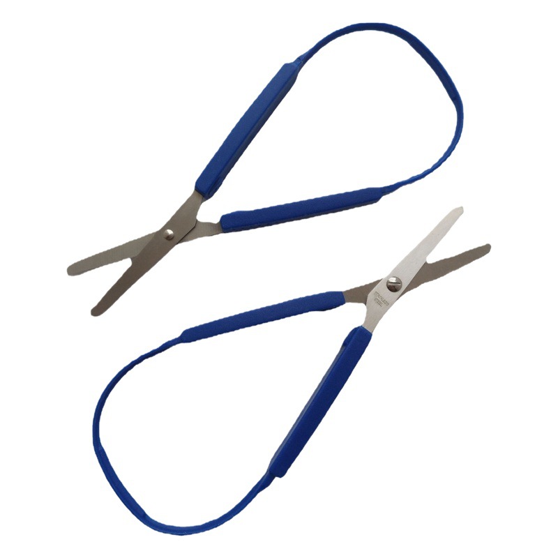 Producción y ventas de la fábrica 2CR #13 tijeras de estudiante de acero inoxidable anillo elástico tijeras de oficina papelería tijeras de hilo elástico