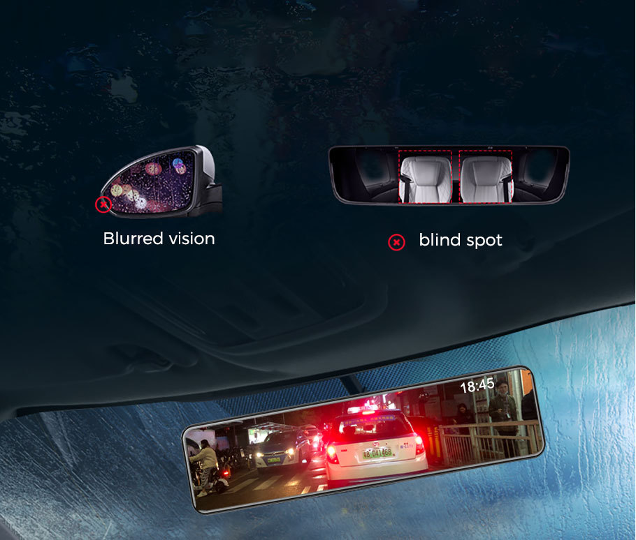Cross-border 12-inch 4K +1080P front and rear double recording rearview mirror driving recorder with WiFi dash cam