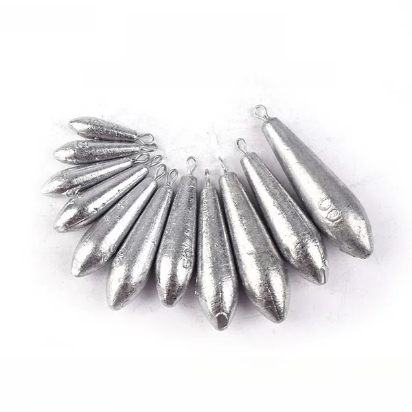 Willow Leaf Lead Pendant Fishing Gear Small Accessories with Ring String Hook Lead Lump Willow Leaf Fishing Pendant Water Drop Lead Pendant Full Gram Willow Leaf-Shaped Lead Pendant
