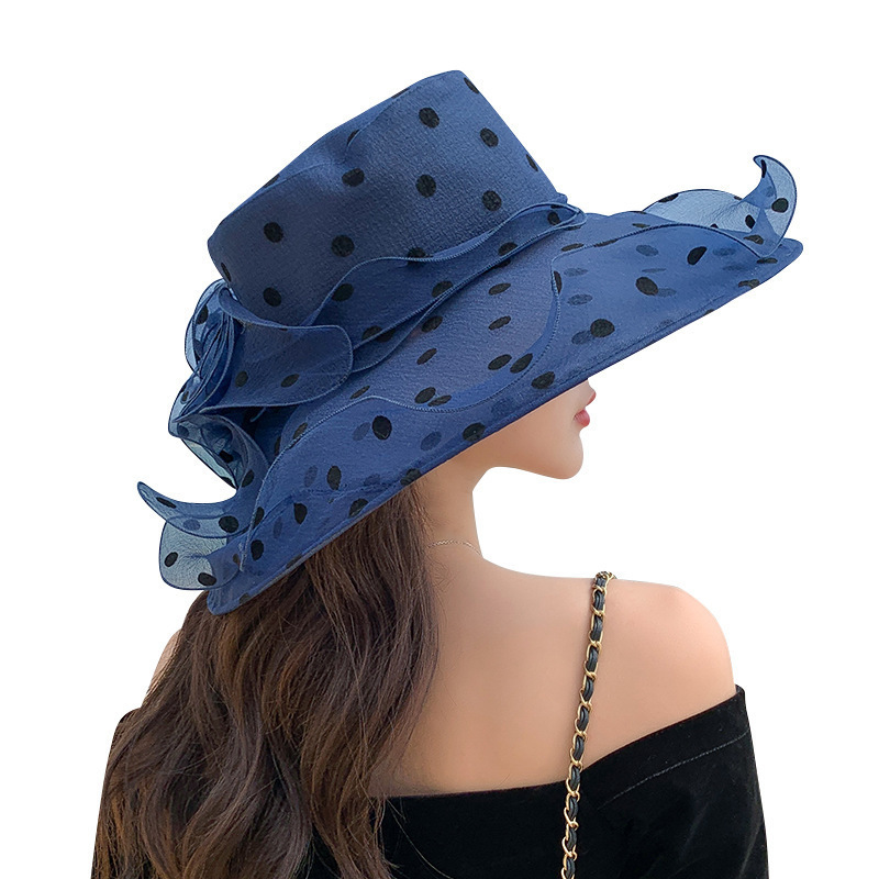 امرأة أسلوب بسيط النمط الكلاسيكي ورد طباعة طنف مسطح قبعة الشمس display picture 4