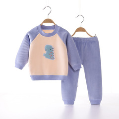 2023 New Autumn Fashion Brand Stylish Boys' and Children's Western-Style Suits for Small and Medium-Sized Kids—Fleece-Lined, Warm Sweater Sets