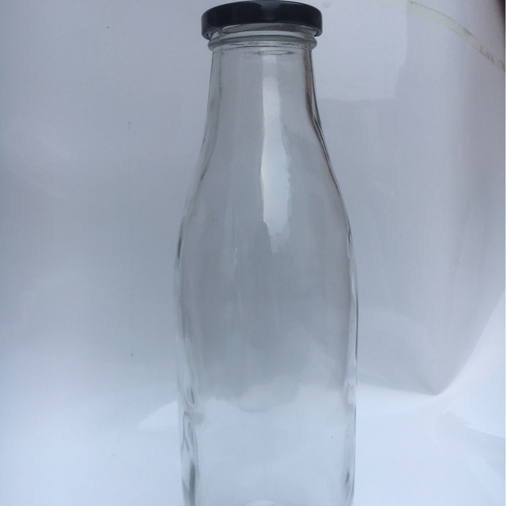 厂现货1000ml玻璃奶瓶密封饮料瓶带盖果汁瓶大容量玻璃瓶批发