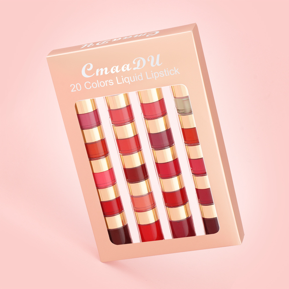 Check it out! Link Disclaimer - Exclusive for foreign trade :CmaaDu 20-color waterproof and long-lasting Lip gloss box set undefined